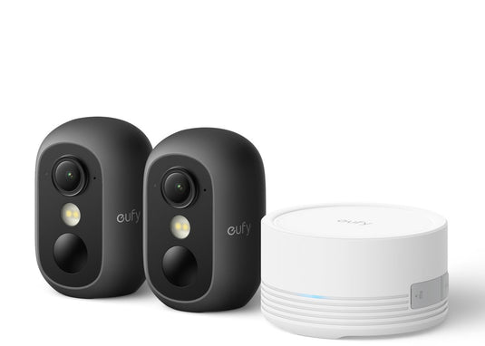 Eufy security cam c35 2-cam kit - zwart - draadloze beveiligingscamera voor buiten en binnen - magnetische bevestiging - kleurennachtzicht - lokale opslag - geen maandelijkse kosten - ip67 - gezichtsherkenning