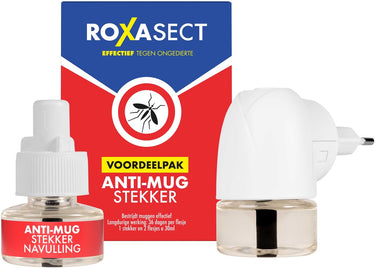 Roxasect muggenstekker - anti-muggen stekker - 1 stekker met 2 navullingen - 72 nachten bescherming - voordeelverpakking