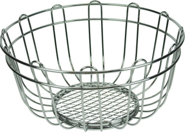 Artex metalen fruitmand fruitschaal zilver rond klein 24 x 24 cm - fruitschalen fruitmanden - draadmand