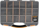 Perel assortimentsdoos, max. 20 compartimenten, 16 tussenschotten, transparant deksel, stapelbaar, 326 x 257 x 48 mm, geel zwart