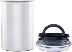 Planetary design - airscape - koffiebonen - voorraadpotten - lucht dicht - koffie - staal - geborsteld staal - 500 gram