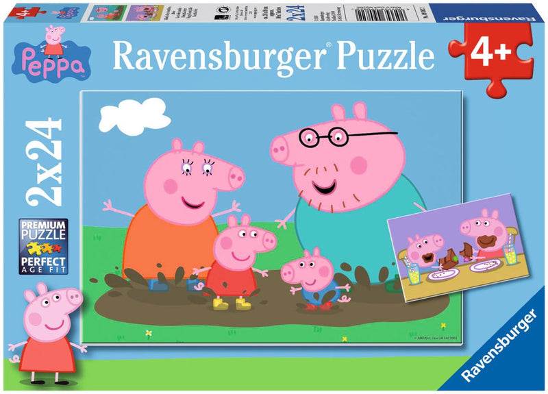 Afbeelding laden in galerijviewer, Ravensburger puzzel peppa pig - 2x24 stukjes - kinderpuzzel
