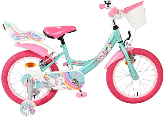 Ngk unicorn kinderfiets - meisjes - 16 inch - groen - twee handremmen