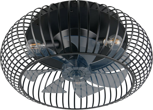 Rl live your light reality johanna - ventilator - zwart mat - excl. 3x e27 4 w - afstandsbediening - 3 snelheidsinstellingen - zomer- en wintermodus