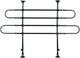 Trixie autorek 2stang onder hoek - benche - 140 cm x 110 cm x 86 cm - zwart