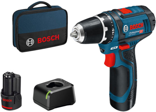 Bosch blauw gsr 12v-15 accuschroefboormachine | 12v 2.0ah li-ion - 060186810f