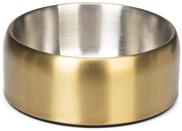 Designed by lotte noar voerbak hond - eetbak drinkbak - vaatwasserproof - anti-slip - rvs - goud - 470ml