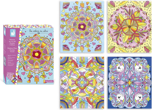 Janod - les ateliers du calme - regenboog mandala's schilderen - knutselset
