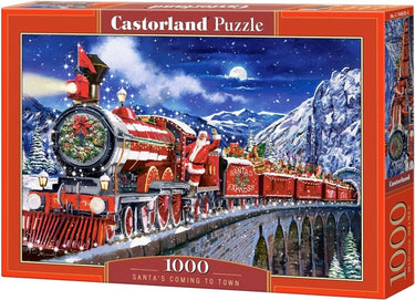 Castorland santa's coming to town – puzzel – 1.000 stukjes – satijnen afwerking – perfecte pasvorm – europese kwaliteit