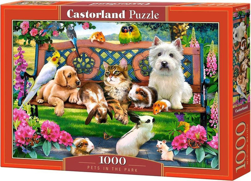 Afbeelding laden in galerijviewer, Castorland pets in the park – puzzel – 1.000 stukjes – satijnen afwerking – perfecte pasvorm – europese kwaliteit
