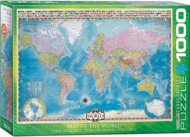 Eurographics - kaart van de wereld [map of the world] - 1000 stukjes 68×48cm (b×h) - legpuzzel
