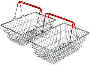 Bigjigs metalen speelgoed winkelmandje set - 2 stuks - rollenspel.