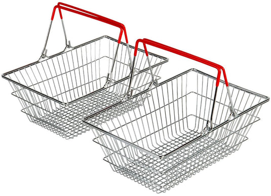 Bigjigs metalen speelgoed winkelmandje set - 2 stuks - rollenspel.