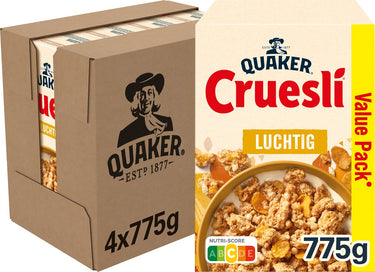 Quaker cruesli luchtig - ontbijtgranen - 4 x 725 gram