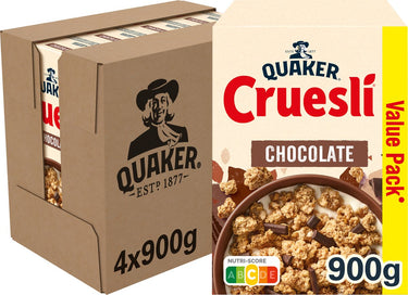 Quaker cruesli chocolade - ontbijtgranen - 4 x 850 gram