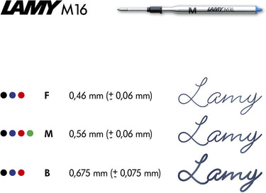 Lamy scala balpen 251 - van roestvrij staal in de kleur geborsteld, satijn afwerking met draaimechanisme - incl. m 16 grote capaciteit vulling in zwart