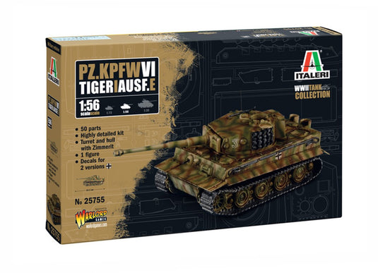 Italeri modelbouwpakket vliegtuigen - 25755 pz. kpfw. vi tiger i ausf. e - tank plastic - 1:56 - modelbouw