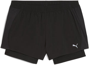 Puma w run velocity 2in1 3 short dames sportbroek - black s