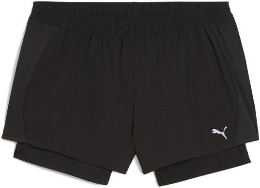 Puma w run velocity 2in1 3 short dames sportbroek - black s