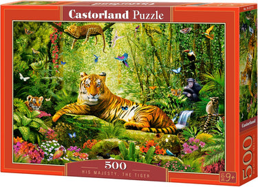 Castorland his majesty, the tiger – puzzel – 500 stukjes – satijnen afwerking – perfecte pasvorm – europese kwaliteit