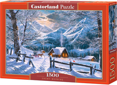 Castorland snowy morning – puzzel – 1.500 stukjes – satijnen afwerking – perfecte pasvorm – europese kwaliteit