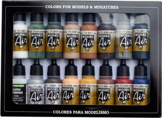 Vallejo model air railway colors - 16 kleuren - 17ml - 71191
