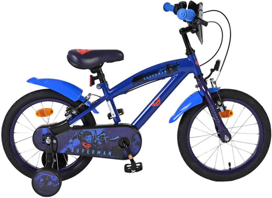Ngk superman kinderfiets - jongens - 16 inch - blauw - twee handremmen