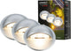 Briloner connect to shine - led grondspot voor buiten - set van 3 - tuinverlichting uitbreidingsset - warm wit licht - ip65 - ø3.5x3.6 cm