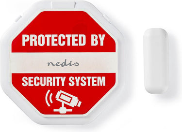 Nedis deur- en raamalarm met sirene - magnetische sensor - batterij gevoed - 2x cr2032 - 85 db - wit
