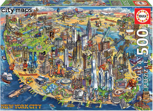 Educa - puzzel - 500 stuks - kaart new york