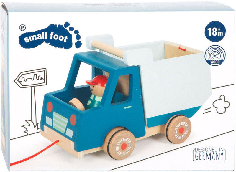 Afbeelding laden in galerijviewer, Small foot - houten trekfiguur kiepvrachtwagen
