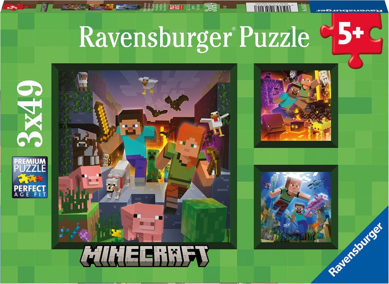 Afbeelding laden in galerijviewer, Ravensburger puzzel minecraft biomes - legpuzzel - 3x49 stukjes
