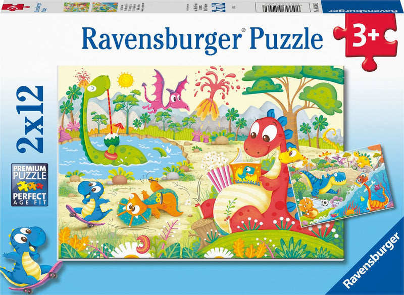 Afbeelding laden in galerijviewer, Ravensburger puzzel lievelingsdino's - twee puzzels - 12 stukjes - kinderpuzzel
