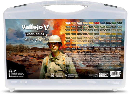 Vallejo hobbyverf acrylverf - 70253 model color - militaire koffer - camouflage en uniforms - acryl set - 80x verf set - 80 x 18 ml