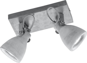 Trio concrete - spot - betonkleurig - excl. 2x gu10 3 w - plafondbevestiging