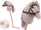 Johntoy holly horse - hobby paard de luxe met korte stok,ca. 80 cm met halster , stokpaardje voor horsing om op te rijden voor kinderen zonder geluid