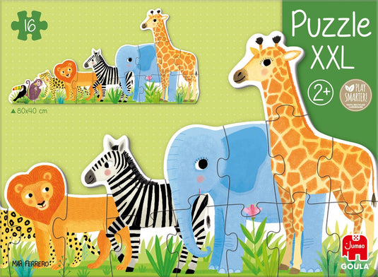 Goula jumbo - - vormenpuzzel xxl jungle - 16 stukjes