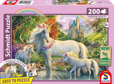 Schmidt - legpuzzel - eenhoornmerrie met twee veulens - 200 stukjes - kinderen - vanaf 8 jaar