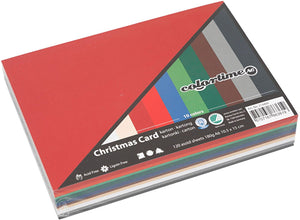 Colortime karton kaarten kerst kleuren, 120 vellen