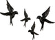 Woood vogels avaler - papier - zwart - set van 4