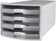 Han ladekast - impuls - 280 x 367 x 235mm - grijs transparant - 4 lades - ha-1013-63