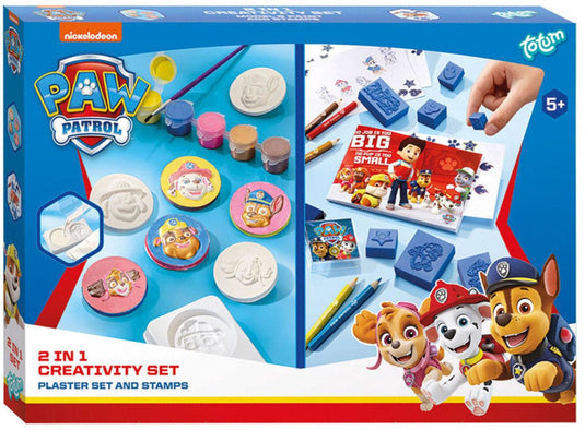 Bambolino toys paw patrol creatieve knutselset gips en stempels 2in1.
