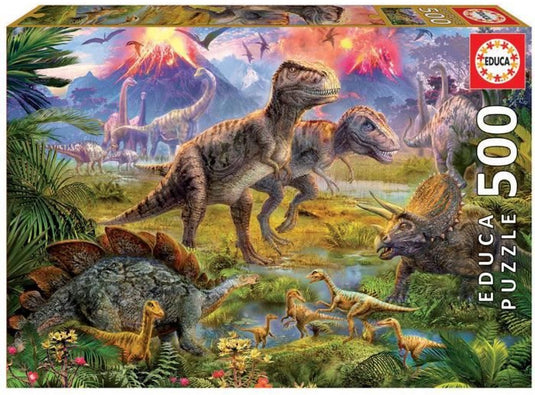 Educa - dinosaurus verzamelen - puzzel 500 stukjes - sinterklaas cadeautjes