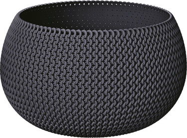 Prosperplast plantenpot bloempot kunststof dia 37 cm en hoogte 22 cm in het antraciet grijs voor binnen buiten