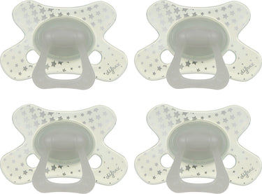 Difrax fopspeen natural - 12 tot 18 maanden - sterretjes transparant - 4 stuks