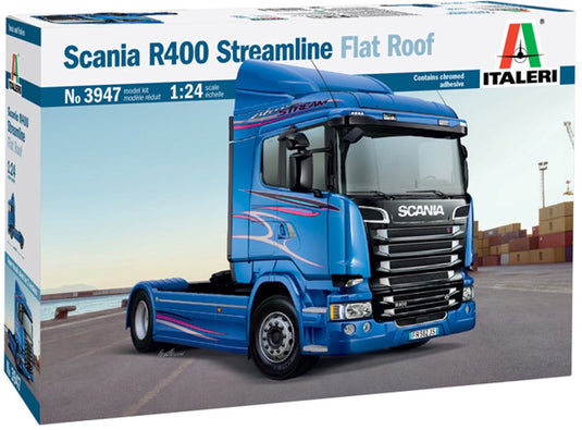 Italeri modelbouwpakket vrachtwagens - 3947 scania r400 streamline flat roof plastic - 1:24 - modelbouw