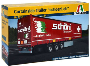 Italeri modelbouwpakket vrachtwagens - 3918 curtainside trailer - schoeni ch plastic - 1:24 - modelbouw