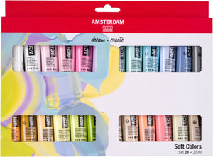 Amsterdam standaard series acrylverf zachte kleuren set 24 x 20ml