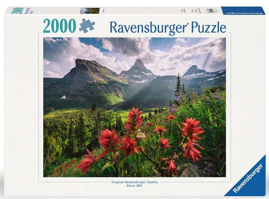 Ravensburger puzzel pristine mountains 2000 stukjes landschap.
