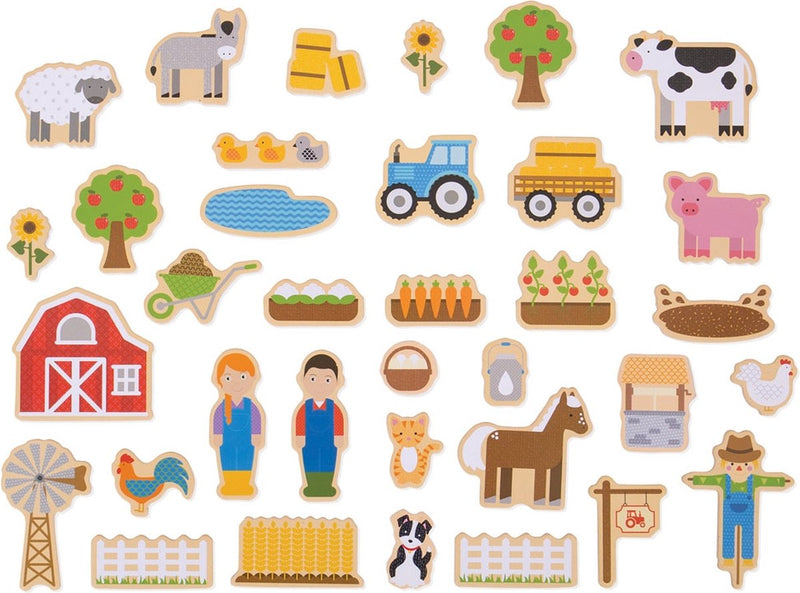 Afbeelding laden in galerijviewer, Bigjigs houten boerderij magneetset - 35 delig - educatief speelgoed 3+
